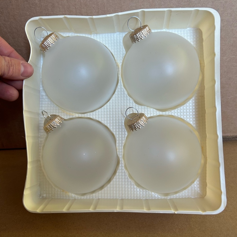 Large frosted glass ornaments